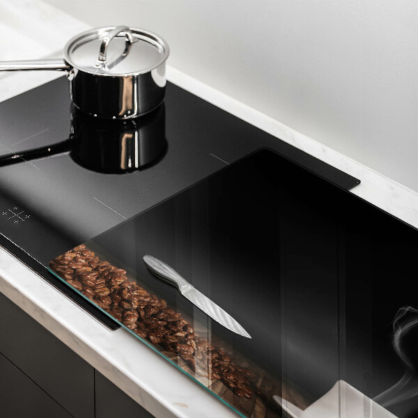 Protetor em vidro para fogão Coração de xícara de café