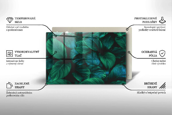 Protetor em vidro para fogão Folhas da selva