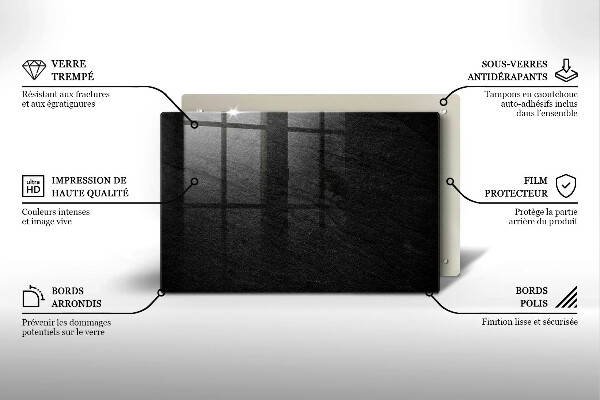 Protetor de fogão de vidro textura da rocha