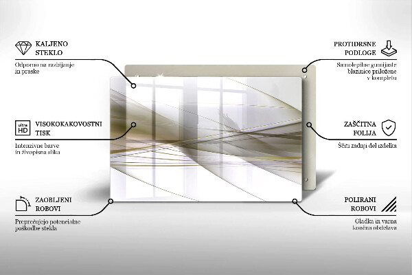 Protetor em vidro para fogão Design de linhas abstratas