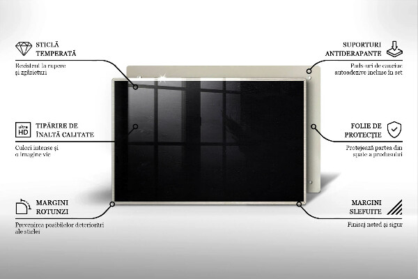 Protetor de fogão de vidro Quadro-negro