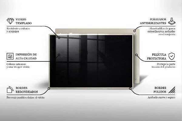 Protetor de fogão de vidro Quadro-negro