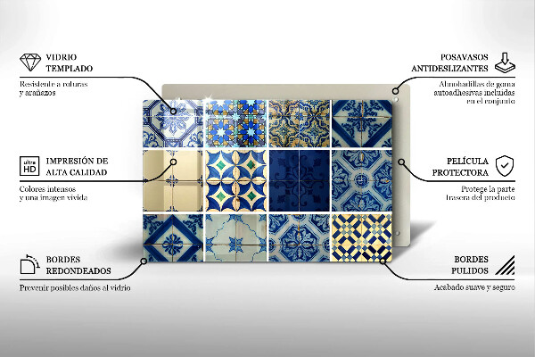 Protetor de fogão de vidro Azulejos decorativos