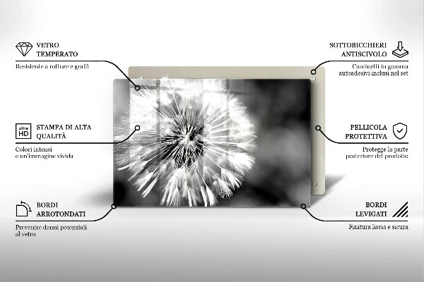 Protetor para fogão de vidro Dente-de-leão delicado