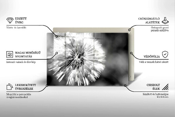 Protetor para fogão de vidro Dente-de-leão delicado