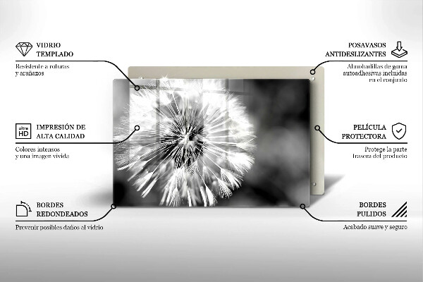 Protetor para fogão de vidro Dente-de-leão delicado