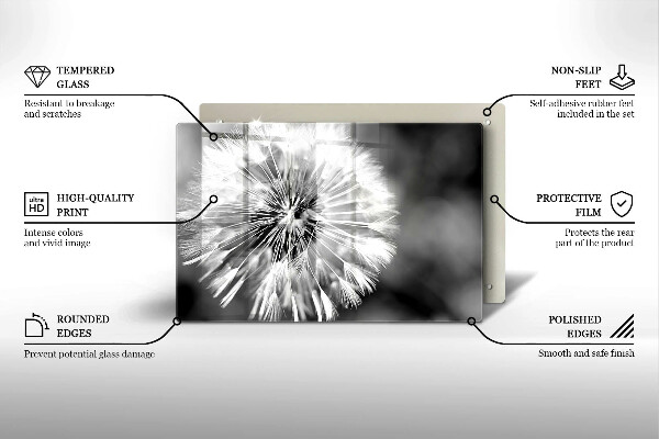 Protetor para fogão de vidro Dente-de-leão delicado