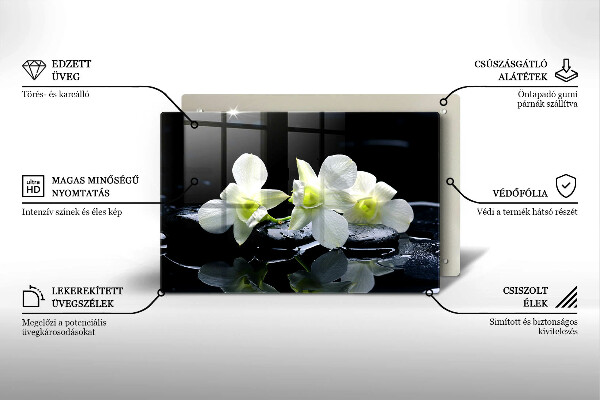 Cobertura placa vitrocerámica Flores Brancas em Água Zen