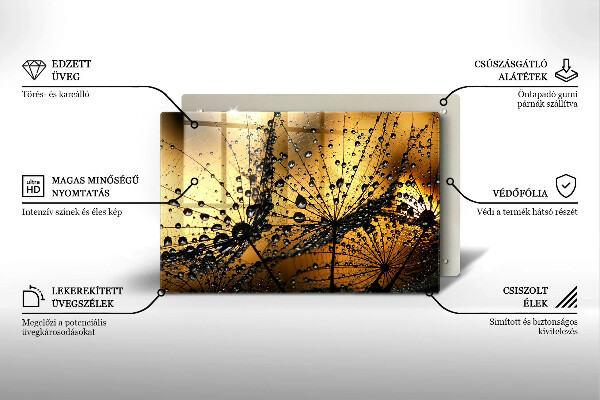 Protetor para fogão de vidro Orvalho e dentes-de-leão
