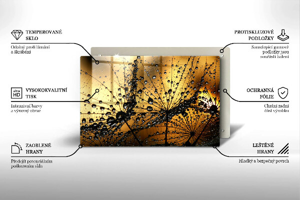 Protetor para fogão de vidro Orvalho e dentes-de-leão