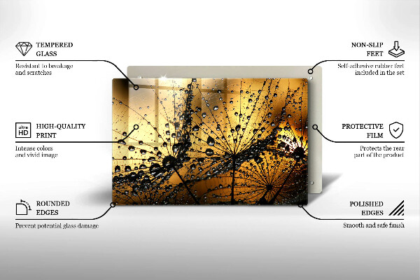 Protetor para fogão de vidro Orvalho e dentes-de-leão