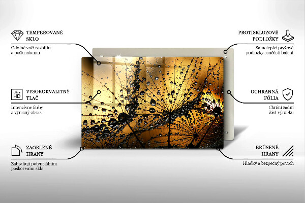 Protetor para fogão de vidro Orvalho e dentes-de-leão