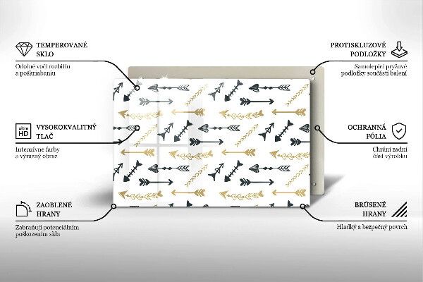 Protetor em vidro para fogão Padrão de flecha boho