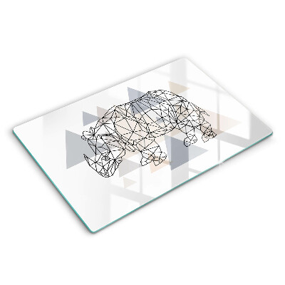 Cobertura placa vitrocerámica Rinoceronte de arte linear