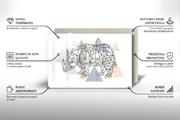 Cobertura placa vitrocerámica Rinoceronte de arte linear