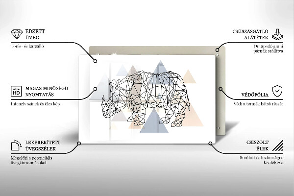 Cobertura placa vitrocerámica Rinoceronte de arte linear