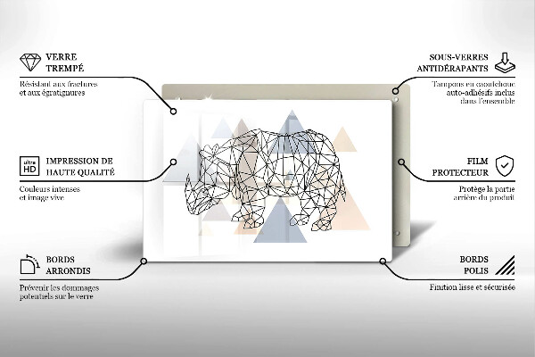 Cobertura placa vitrocerámica Rinoceronte de arte linear