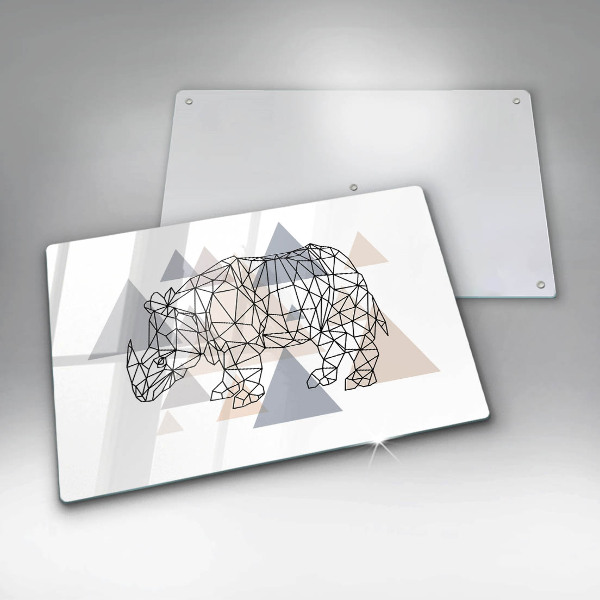 Cobertura placa vitrocerámica Rinoceronte de arte linear