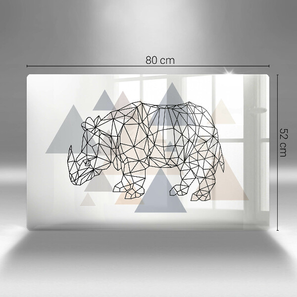 Cobertura placa vitrocerámica Rinoceronte de arte linear