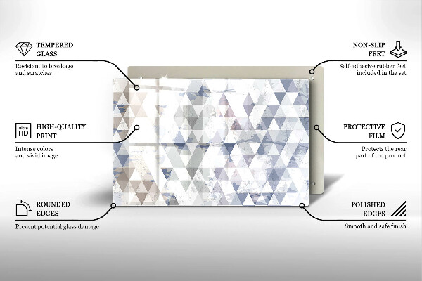 Protetor para fogão de vidro Padrão triangular