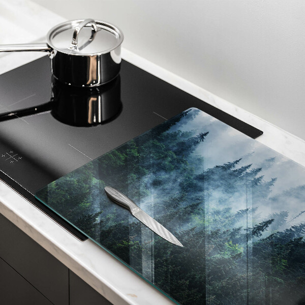 Cobertura placa vitrocerámica Árvores da floresta e neblina