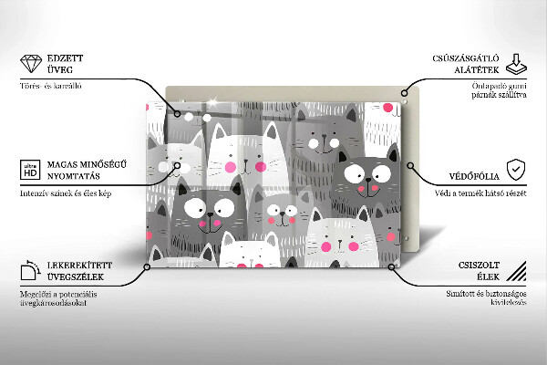 Protetor para fogão de vidro Ilustração de gato