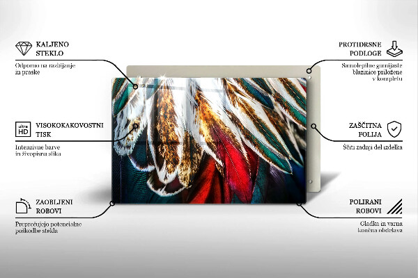 Protetor para fogão de vidro penas de pássaros boho