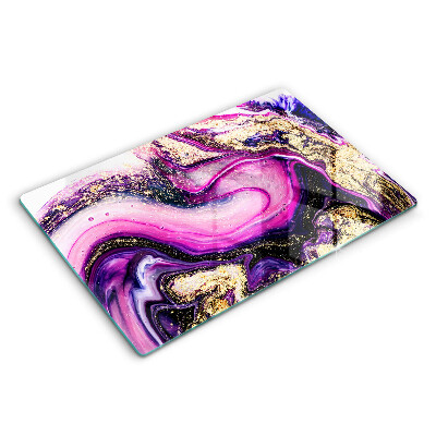 Protetor em vidro para fogão Design abstrato dourado