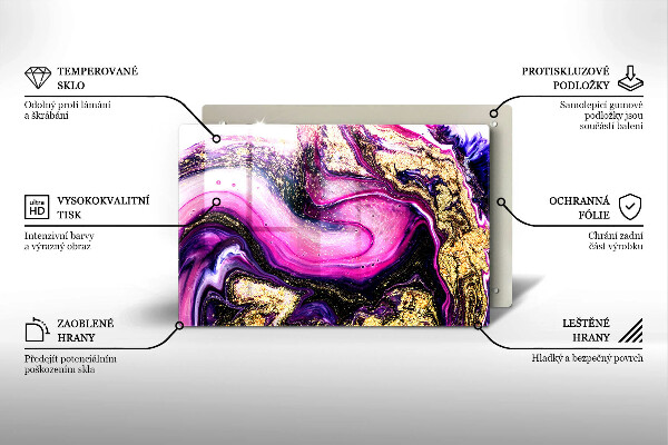 Protetor em vidro para fogão Design abstrato dourado