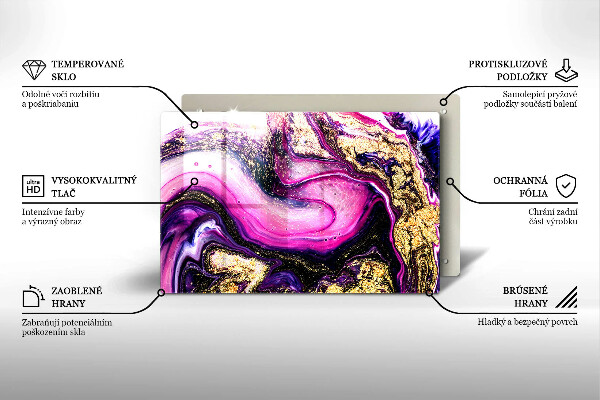 Protetor em vidro para fogão Design abstrato dourado