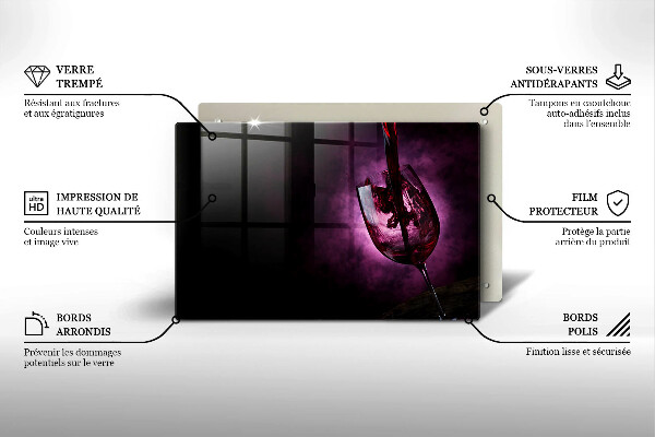 Protetor de fogão de vidro Um copo de vinho