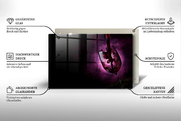 Protetor de fogão de vidro Um copo de vinho