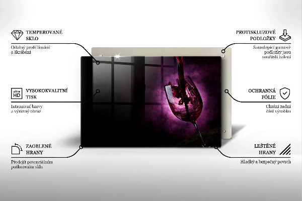 Protetor de fogão de vidro Um copo de vinho