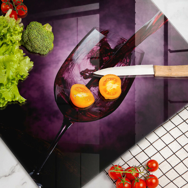 Protetor de fogão de vidro Um copo de vinho