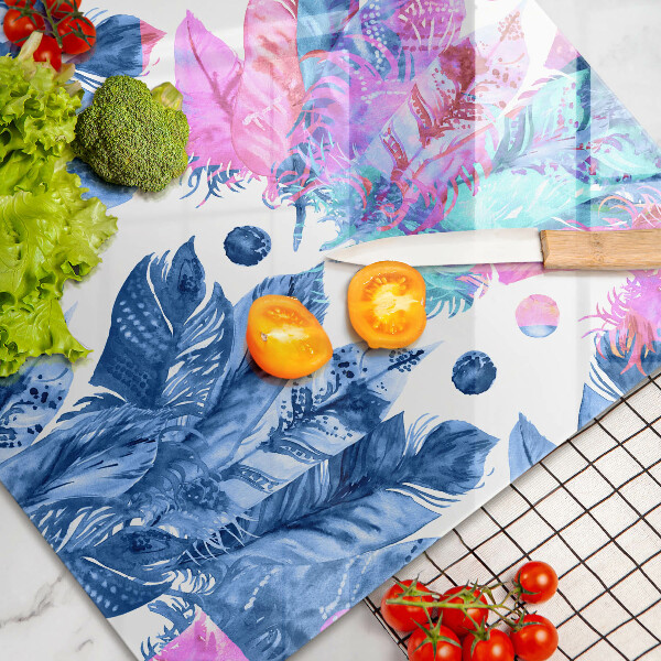 Protetor em vidro para fogão Ilustração de pena boho