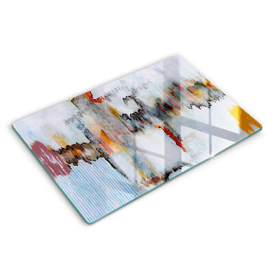 Protetor de fogão de vidro Tintas abstratas
