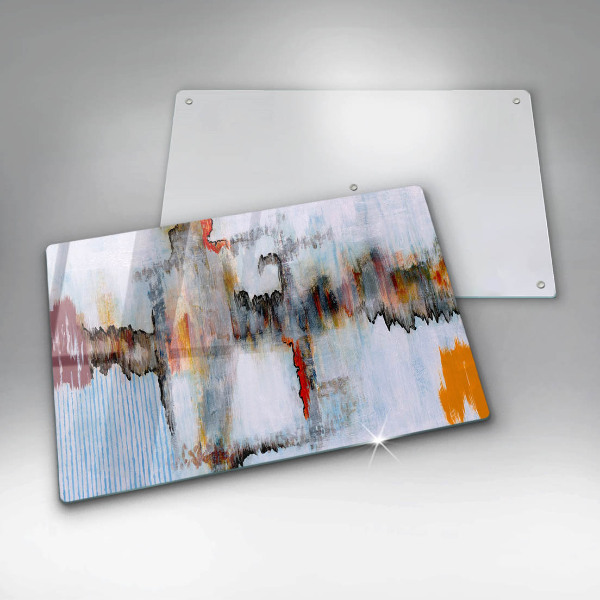 Protetor de fogão de vidro Tintas abstratas
