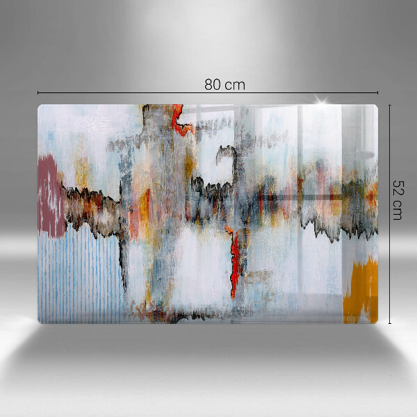 Protetor de fogão de vidro Tintas abstratas