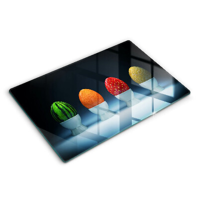 Protetor em vidro para fogão Ovos de frutas abstratas