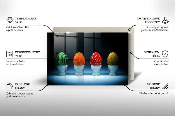 Protetor em vidro para fogão Ovos de frutas abstratas
