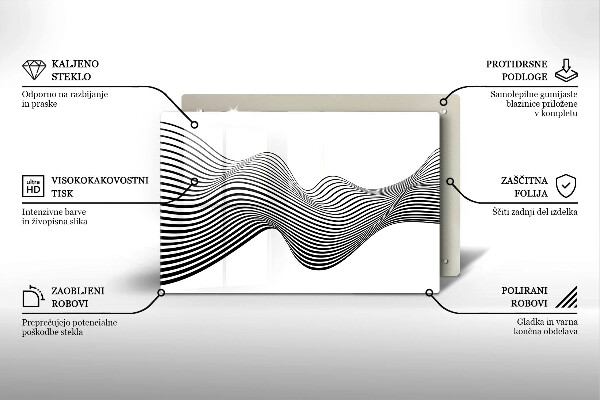 Protetor de fogão de vidro Abstração linear
