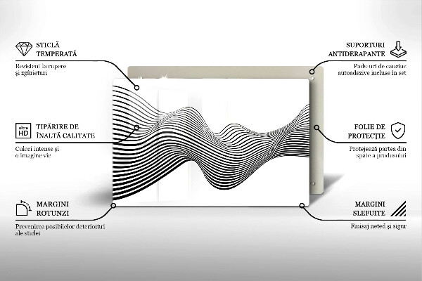 Protetor de fogão de vidro Abstração linear