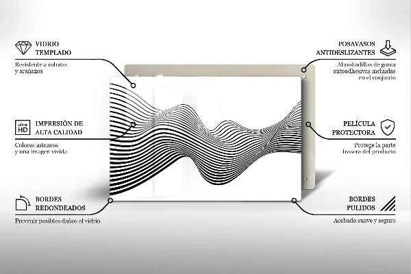 Protetor de fogão de vidro Abstração linear