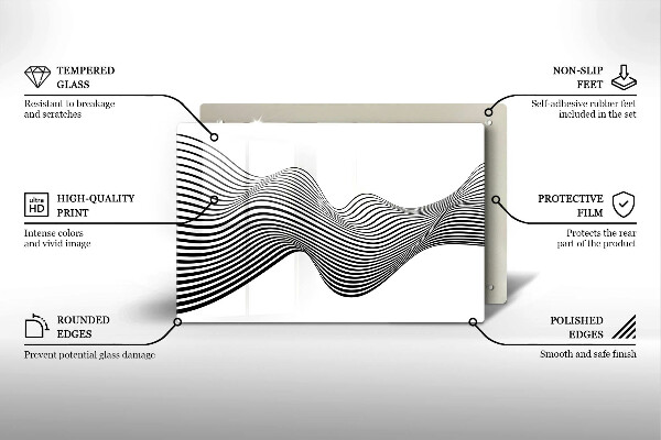 Protetor de fogão de vidro Abstração linear