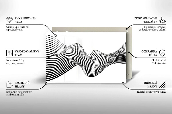 Protetor de fogão de vidro Abstração linear