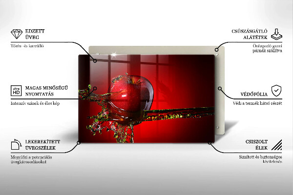 Protetor de fogão de vidro Maçã na água