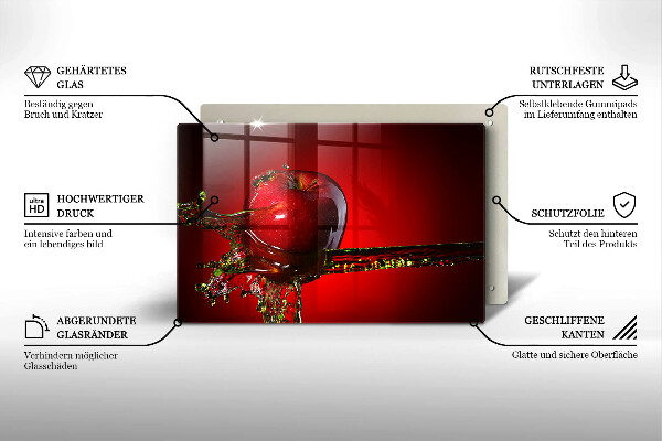 Protetor de fogão de vidro Maçã na água