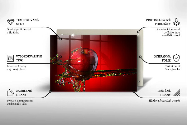 Protetor de fogão de vidro Maçã na água
