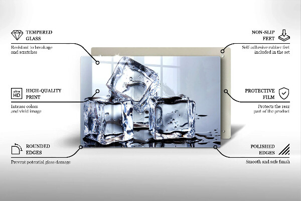 Protetor para fogão de vidro Cubos de gelo