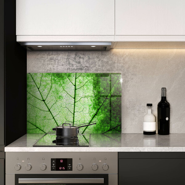 Protetor de fogão de vidro Nervuras decorativas das folhas